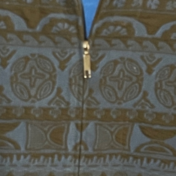 Chicos Floral Striped Jacket 16 Blue Western Boho Neutral Old Money Preppy 80s - Picture 5 of 12